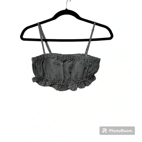 💥 Honey punch plaid gingham bandeau crop top Small - Picture 1 of 8